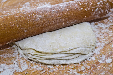 Making dough for Turkish Baklava at home