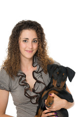 Junge Frau mit Hund