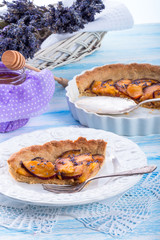 Nectarine tarte with lavender and honey