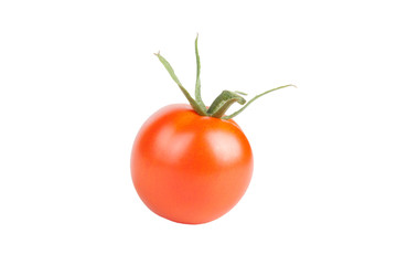 red tomato with a tail isolated on white background