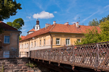 Pedestrian Bridge to Uzupis District in Vilnius