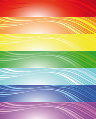 Set of bright technical banners with waves