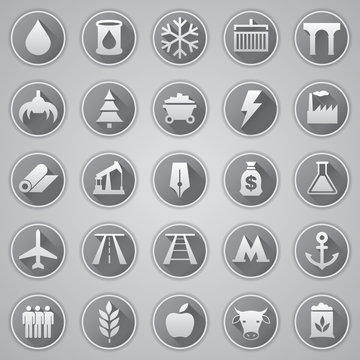 Vector set icons, industrial and transport icons, vector design