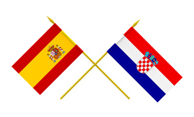 Flags, Croatia and Spain