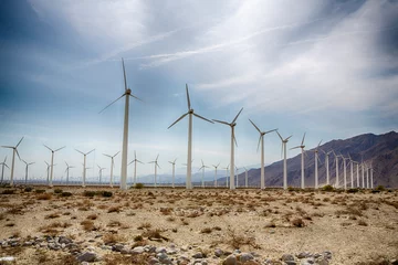 Zelfklevend Fotobehang Palm Springs Wind Farm © garytog