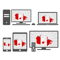 Electronic devices with the map of Canada