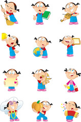 girl in various poses