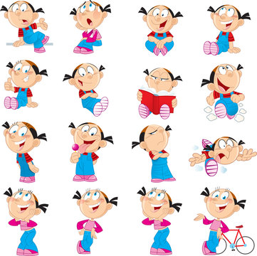 funny girl in various poses