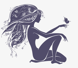 Beautiful Girl. Silhouette.