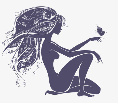 recommend clip art: Beautiful Girl. Silhouette.