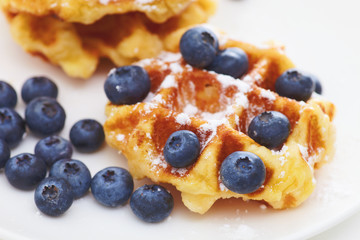 Waffle with blueberry b