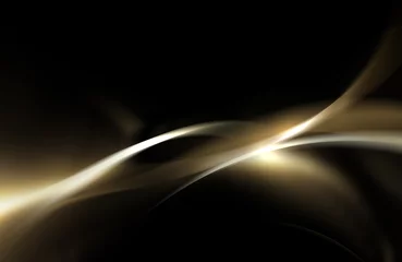 Abwaschbare Fototapete Abstrakte Welle Abstrakter Hintergrund der goldenen und schwarzen glänzenden Welle