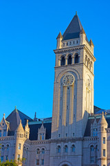 Fototapeta na wymiar Clock Tower of the Old Post Office Building, Washington DC