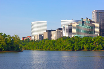 City skyscrapers on Virginia side of Potomac River