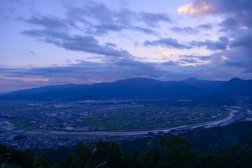 Landscape in the twilight at Seisho region, Kanagawa, Japan