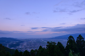 Landscape in the twilight at Seisho region, Kanagawa, Japan