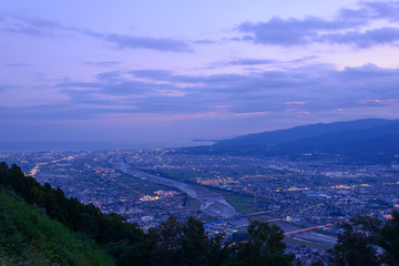 Landscape in the twilight at Seisho region, Kanagawa, Japan