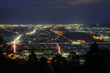 Fototapeta na wymiar Landscape in the twilight at Seisho region, Kanagawa, Japan