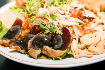 chinese century eggs in the plate