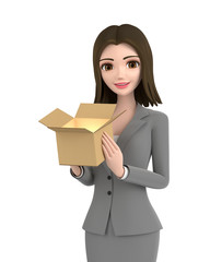 Fototapeta na wymiar 3D illustration character - business woman