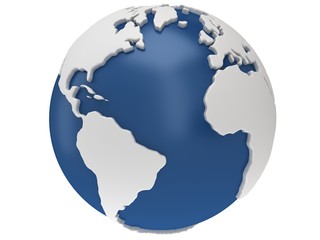 Earth planet globe. 3D render. America view.