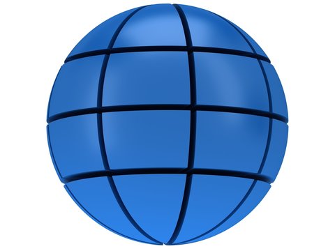 Stylized Earth planet globe 3d icon