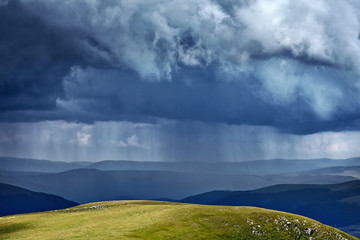 Heavy rain in mountains