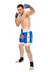 Kickbox fighter executing a punch