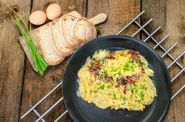 Omelet with bacon and cheese