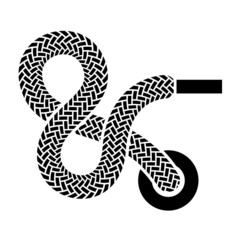 vector shoe lace aiming symbol