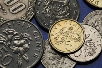 Zelfklevend Fotobehang Coins of Singapore © Vladimir Wrangel