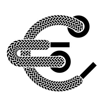 vector shoe lace euro symbol