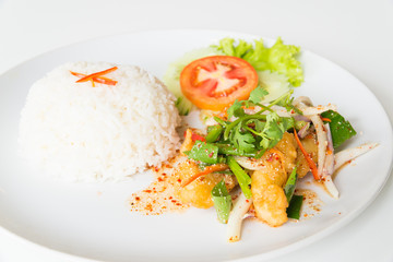 Hot and sour fried fish salad.