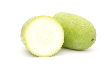 raw winter melon on white background
