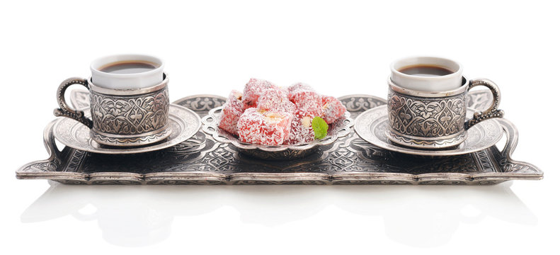Turkish delight with coffee