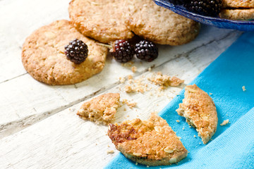 breakfast cookies with wild blackberries