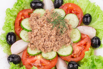 Close up of tuna salad.