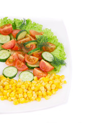 Salad with corn and vegetables.