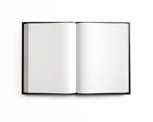 open textbook with clean blank pages