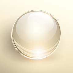 3D glass ball on light background