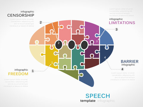 Speech concept infographic template