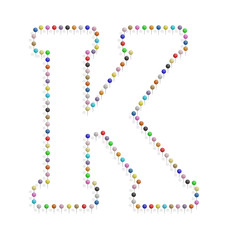 letter k with pushpin