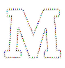 letter m with pushpin