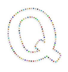 letter q with pushpin