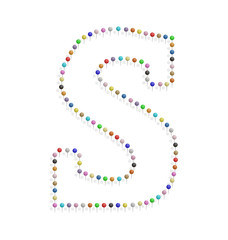 letter s with pushpin