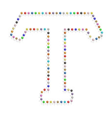 letter t with pushpin