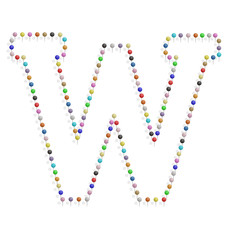 letter w with pushpin