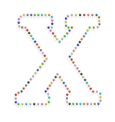 letter x with pushpin