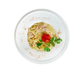 Pasta Carbonara with ham