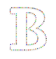 letter b with pushpin